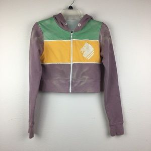 Rebel yell cropped hooded sweater